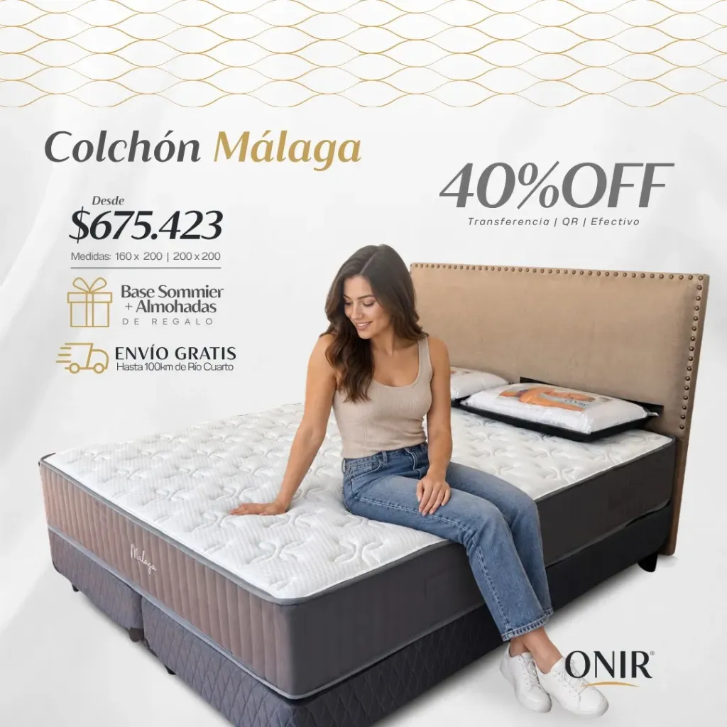 Colchón Málaga Resortes Onir Cf (90x190 (1 1/2 plaza))
